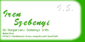 iren szebenyi business card