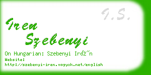 iren szebenyi business card